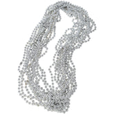 Metallic Bead Necklaces/Silver - 12 Count